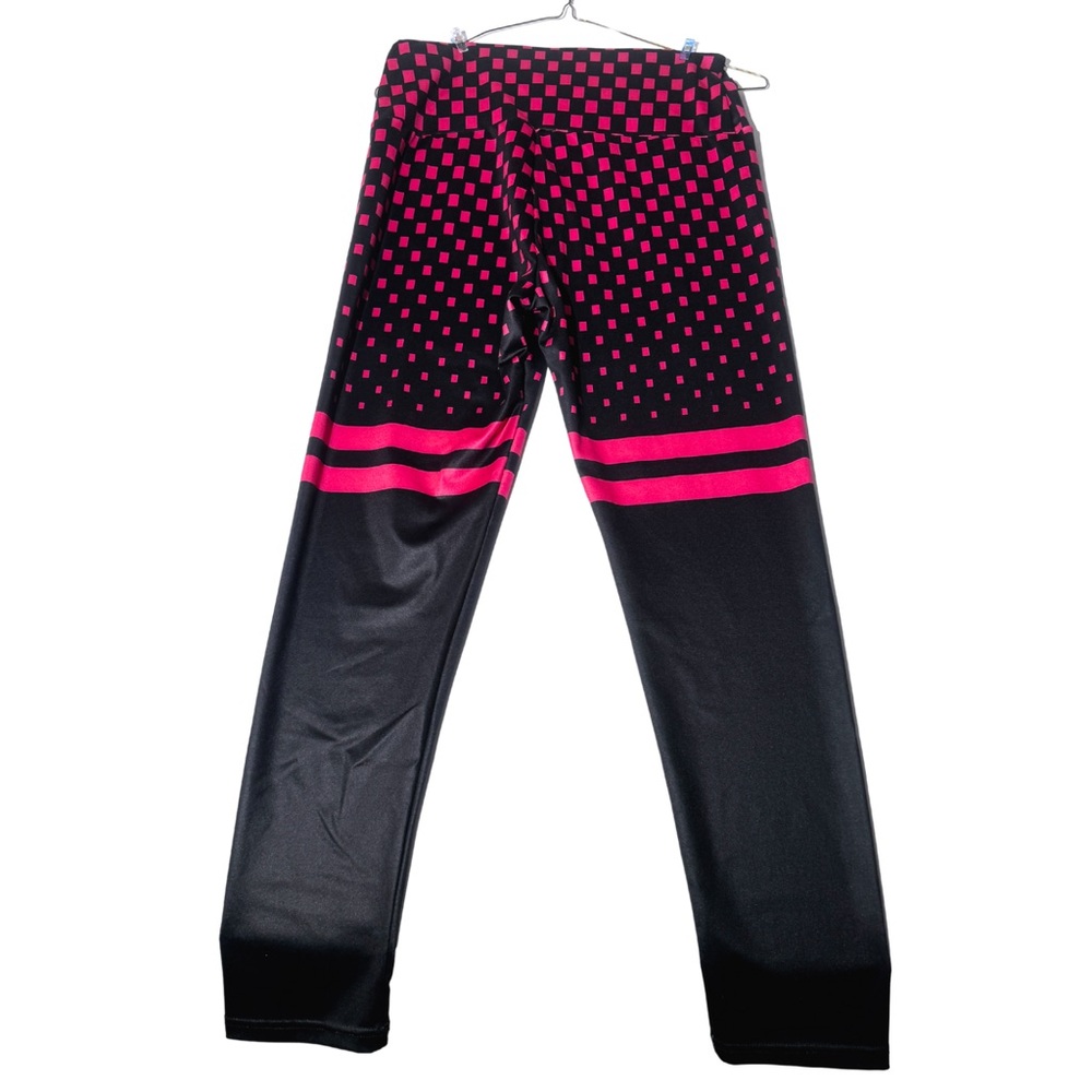 Black and Pink Polka Dot Leggings with Stripes